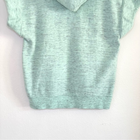 Anthropologie Daily Practice Short Sleeve Hooded Sweatshirt Tee Mint Green XS - Picture 7 of 11